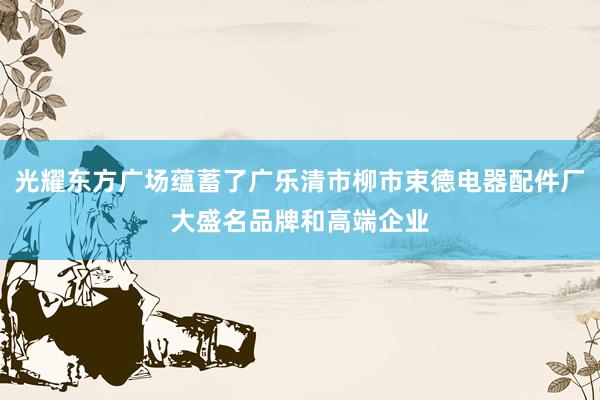 光耀东方广场蕴蓄了广乐清市柳市束德电器配件厂大盛名品牌和高端企业